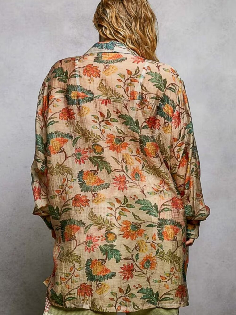 POL FLORAL LONG SHIRT - Picture 2 of 5